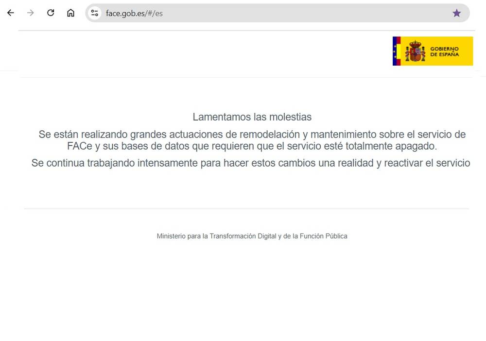 FACe colapsa sin previo aviso y deja en el limbo a miles de proveedores de la Administración