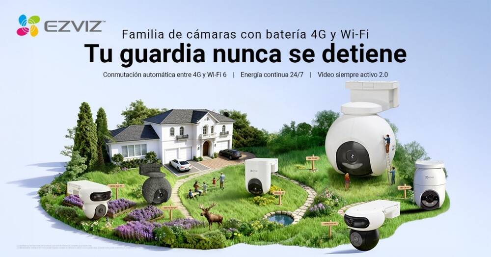 EZVIZ lanza una nueva gama de cámaras con batería y doble conectividad 4G + WiFi para zonas remotas