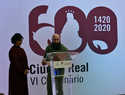 “Seis veces cien” de Toño Gutiérrez y Diego Gil  logotipo del VI Centenario de Ciudad Real