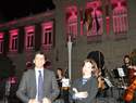 Caballero y Zamora inauguran el alumbrado que da luz y color al Palacio de la Diputación de Ciudad Real