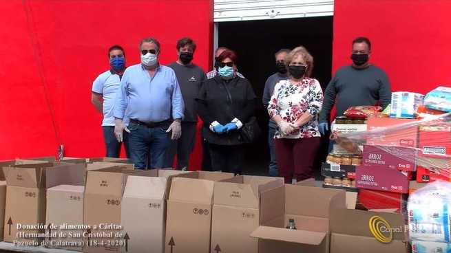 La Hermandad de San Cristóbal de Pozuelo de Calatrava dona 1.000 € a Cáritas pararepartir comida a los más necesitados