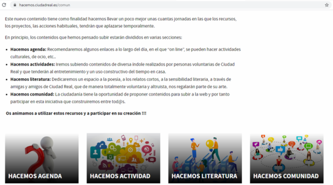 Participación Ciudadana de Ciudad Real pone en marcha  el espacio virtual “Hacemos en común”