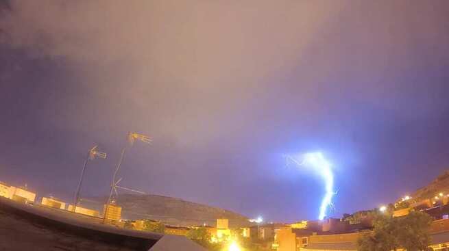 Tormenta de verano y rayyos en Puertollano