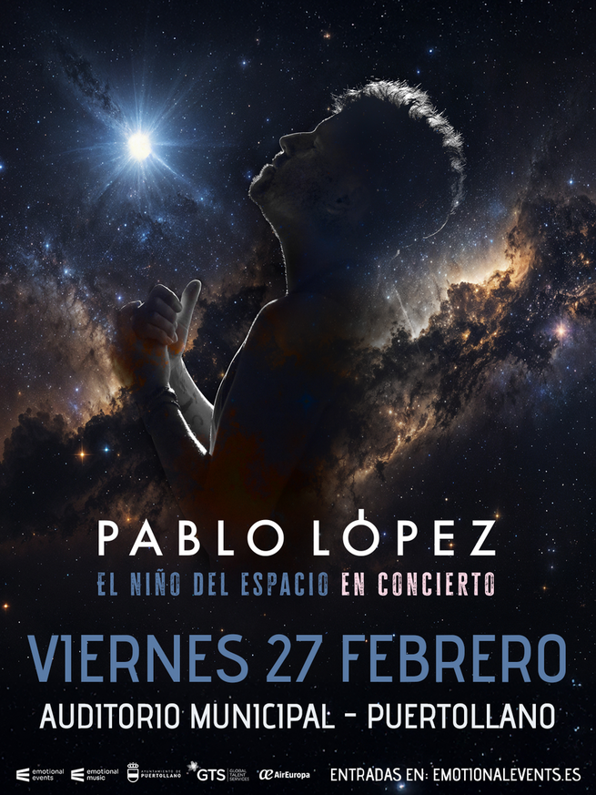Pablo López llevará su nuevo espectáculo "El Niño del Espacio" al Auditorio de Puertollano en febrero