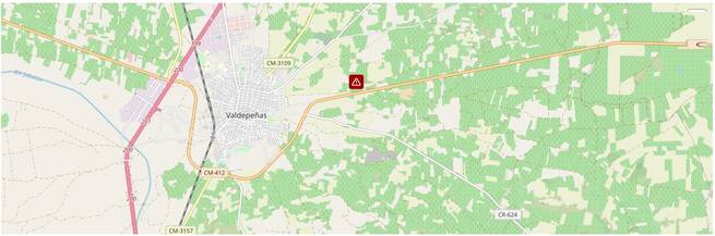 Un joven de 21 años fallece al colisionar su turismo con un tractor en la carretera CM-412 a su paso por Valdepeñas