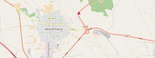 Una persona fallecida y otras dos heridas tras colisionar dos motocicletas en Mota del Cuervo (Cuenca)