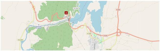 Cuatro hombres han resultado heridos en una colisión entre un turismo y un camión en Sacedón (Guadalajara)