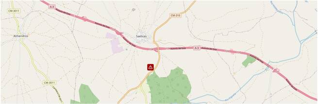 Fallece un hombre de 81 años en una colisión entre un camión y un turismo en Saelices (Cuenca)