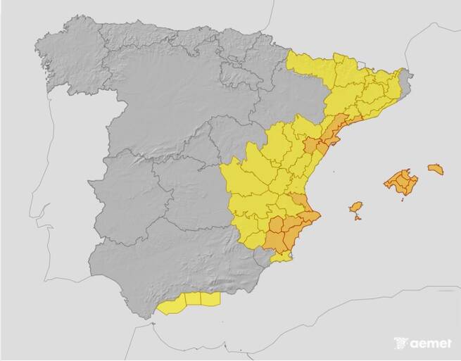 Chubascos torrenciales y tormentas intensas afectarán el este peninsular y Baleares hasta el miércoles