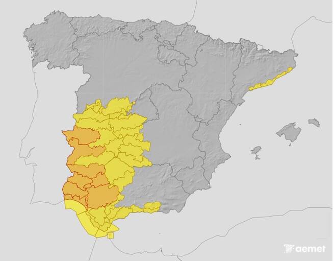 Castilla-La Mancha afronta un miércoles con aviso amarillo por lluvias intensas en su zona occidental