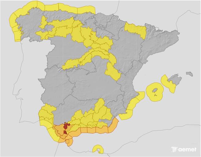 La borrasca Leonardo provocará lluvias intensas y persistentes en el tercio sur peninsular a partir del miércoles