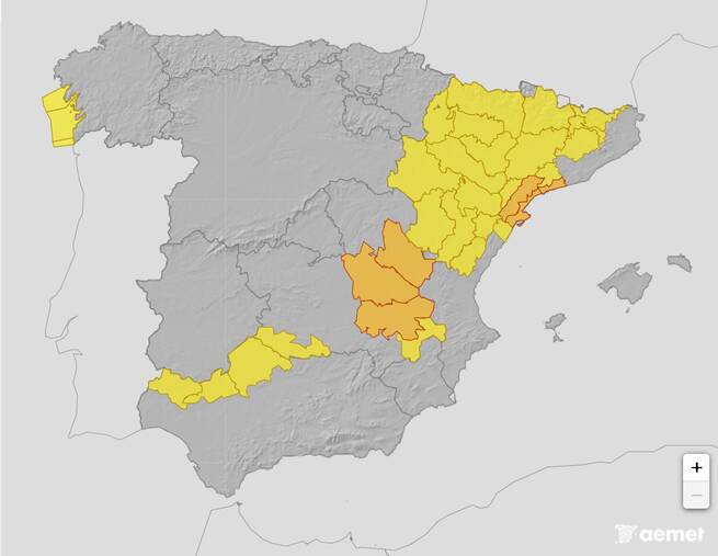 La borrasca Gabrielle desatará lluvias torrenciales en el este peninsular con acumulados de hasta 250 mm