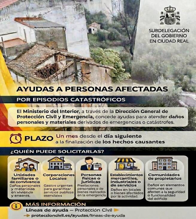 El Gobierno activa ayudas económicas para paliar los daños de la borrasca Leonardo en Ciudad Real