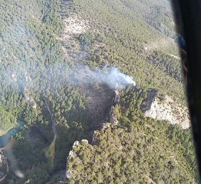 Incendio forestal en Alcantud (Cuenca)