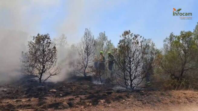 El icendio agrícola en Cancarix (Hellín) queda controlado tras movilizar 27 efectivos y 7 medios