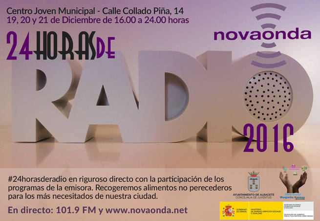 La concejalía de juventud de Albacete prepara un maratón de 24 horas de radio en Nova Onda a beneficio de la entidad “Hijas de la Caridad” 