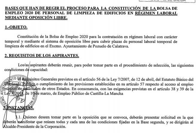 El Grupo Municipal Socialista de Pozuelo de Calatrava, pide “transparencia y explicaciones a Julián Triguero en los procesos de selección”