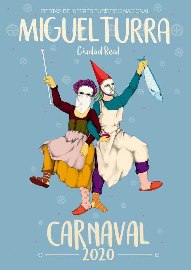 "Máscaras en el Carnaval" del barcelonés, Juan David Ortiz Rincón, cartel ganador para anunciar el Carnaval 2020 en Miguelturra
