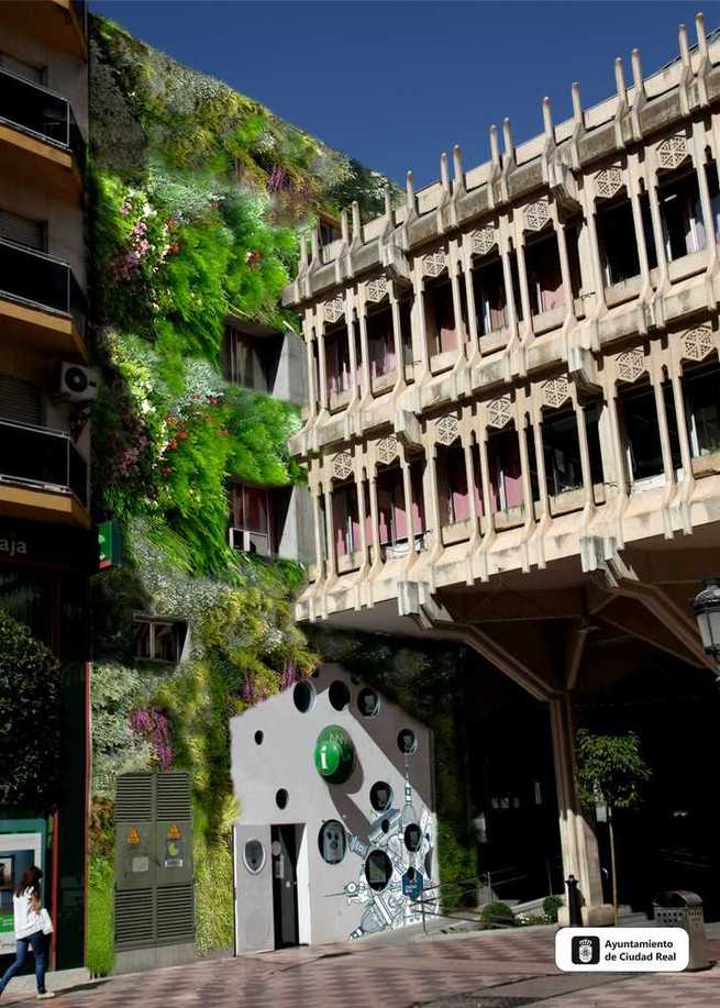 Un jardín vertical contribuirá al aislamiento térmico y acústico del Ayuntamiento de Ciudad Real