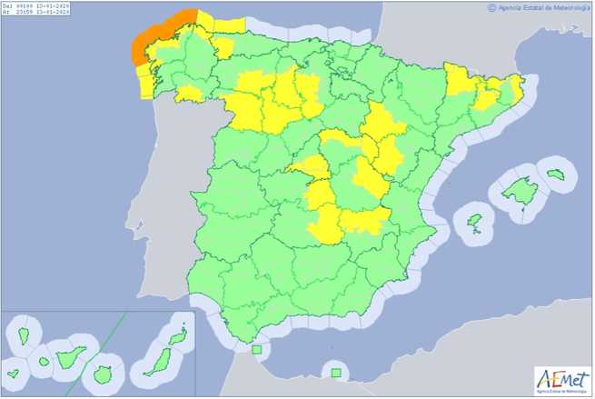 Alerta amarilla en Castilla-La Mancha por bajas temperaturas