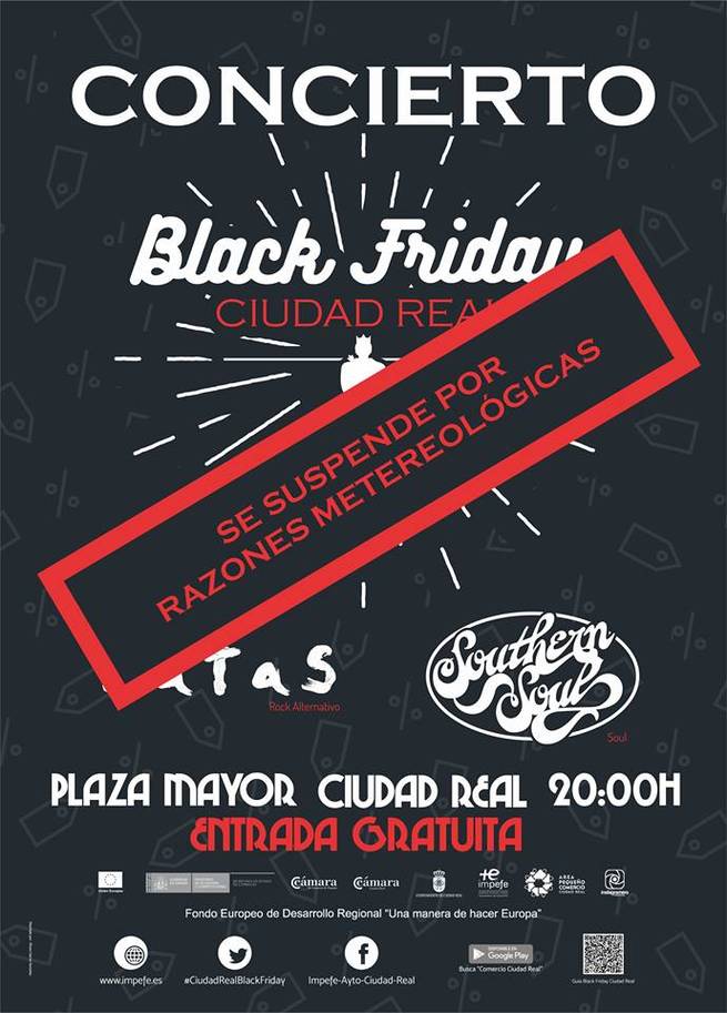 Suspendido el concierto por el Black Friday en Ciudad Real