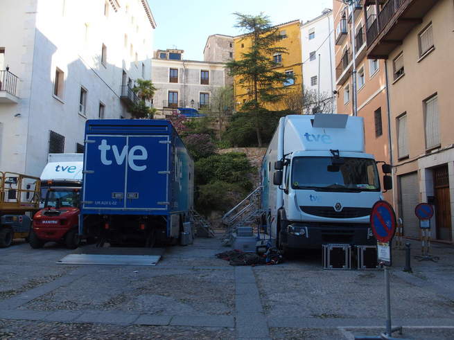 TVE tiene todo listo en Cuenca para retransmisión de la procesión de Paz y Caridad del Jueves Santo TVE tiene todo listo en Cuenca para retransmisión de la procesión de Paz y Caridad del Jueves Santo