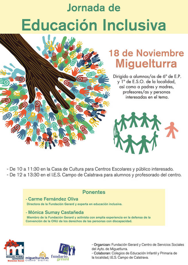 Jornada abierta de &quot;educación inclusiva&quot; de los Servicios Sociales municipales de Miguelturra