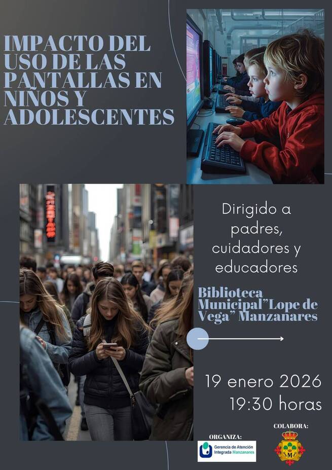 La Gerencia de Atención Integrada de Manzanares organiza una charla sobre el impacto de pantallas en la salud física y mental de los menores