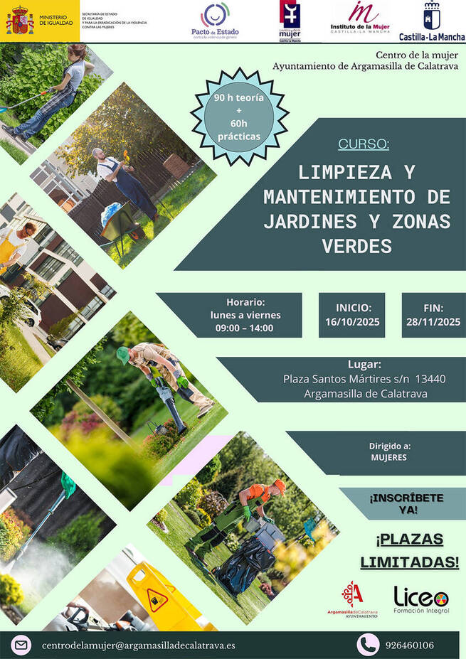 Argamasilla de Calatrava albergará un curso de Jardinería y Mantenimiento de Zonas Verdes