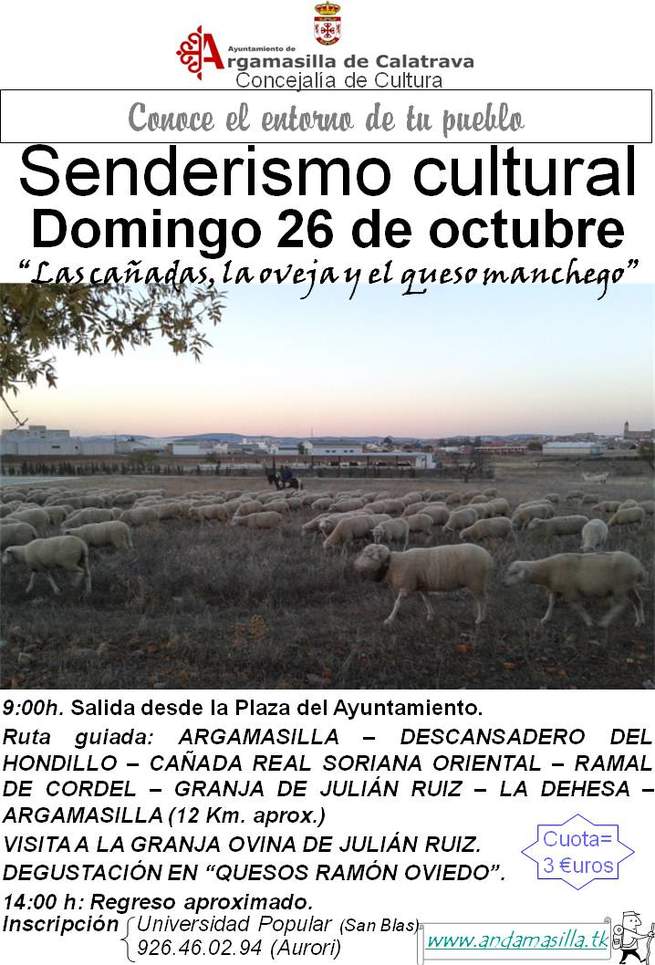 imagen de La nueva edición de “Senderismo cultural” propone para el domingo 26 la ruta “Cañadas ovejas y el queso” 