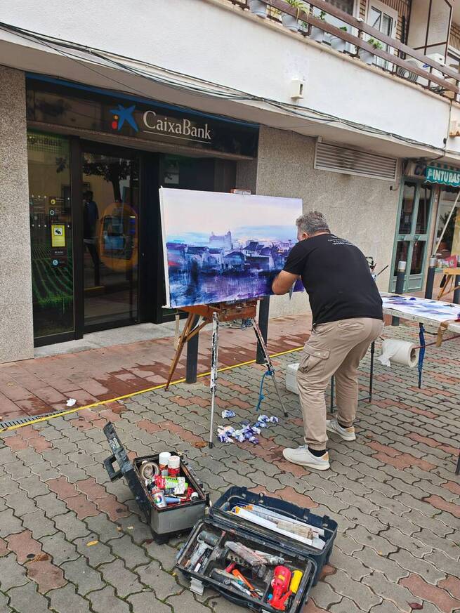 75 pintores de llegados de toda España consolidan el III Certamen Nacional de Pintura Rápida de Moral de Calatrava