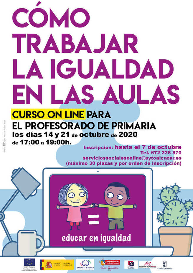 El ayuntamiento de Alcázar organiza un curso para promover la igualdad en todos los centros educativos de la ciudad