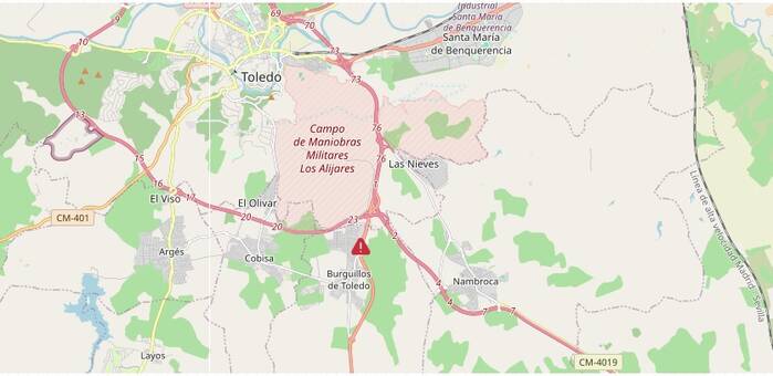 Dos conductores y un agente herido en un accidente en la N-401 en Burguillos de Toledo