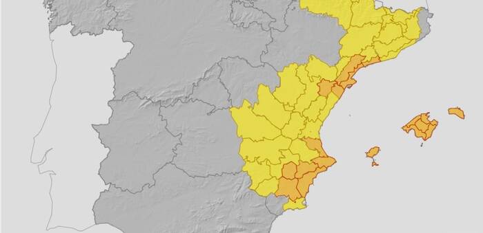 Chubascos torrenciales y tormentas intensas afectarán el este peninsular y Baleares hasta el miércoles