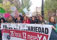 Alrededor de 600 auxiliares técnicos educativos, especialistas en Lengua de Signos y personal de cocina se concentran en Cuenca para exigir el fin de su precariedad laboral