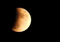 Ayer la luna se ocultó casi un 70%